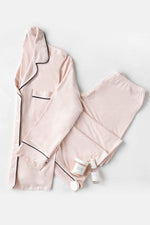 Eberjey Gisele Long PJ Set, Sorbet Pink/Black, Small