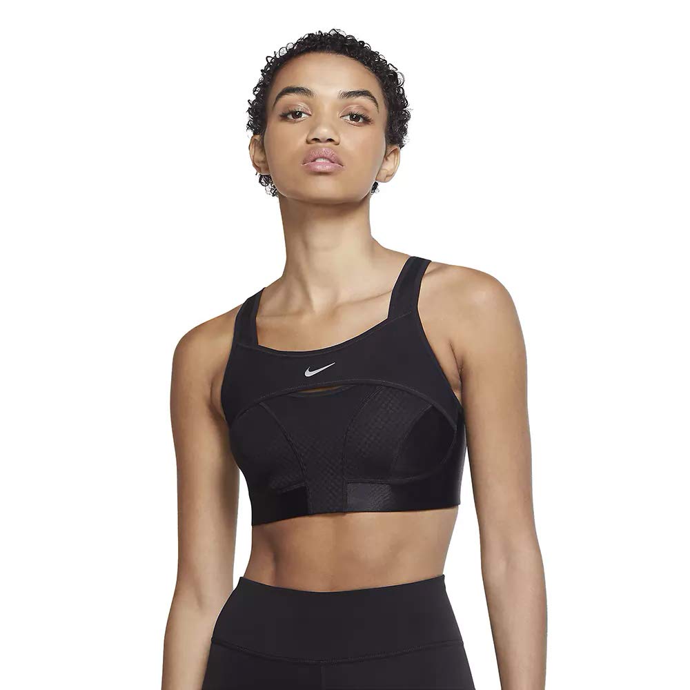 Nike Women's Sports Bras Nylon/Spandex Blend Alpha Ultrabreathe, High Support Black (X-Small)