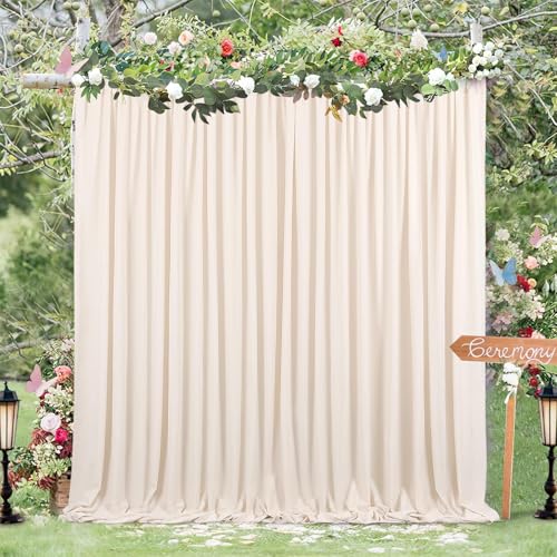 10ftx8ft Backdrop Curtains Polyester Backdrop Curtain Ivory Backdrop Drapes for Cloth Ceremony Fall Wedding Backdrop Fabric 2 Packs 5ftx8ft Christmas Decoration