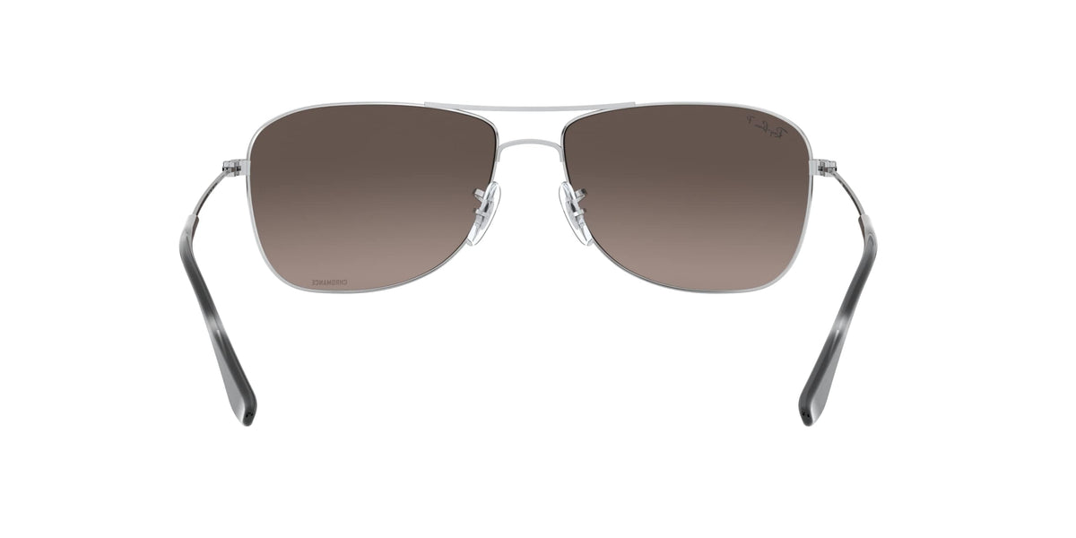 Ray-Ban RB3543 Chromance Aviator Sunglasses, Silver/Polarized Grey Mirrored Silver, 59 mm + 0