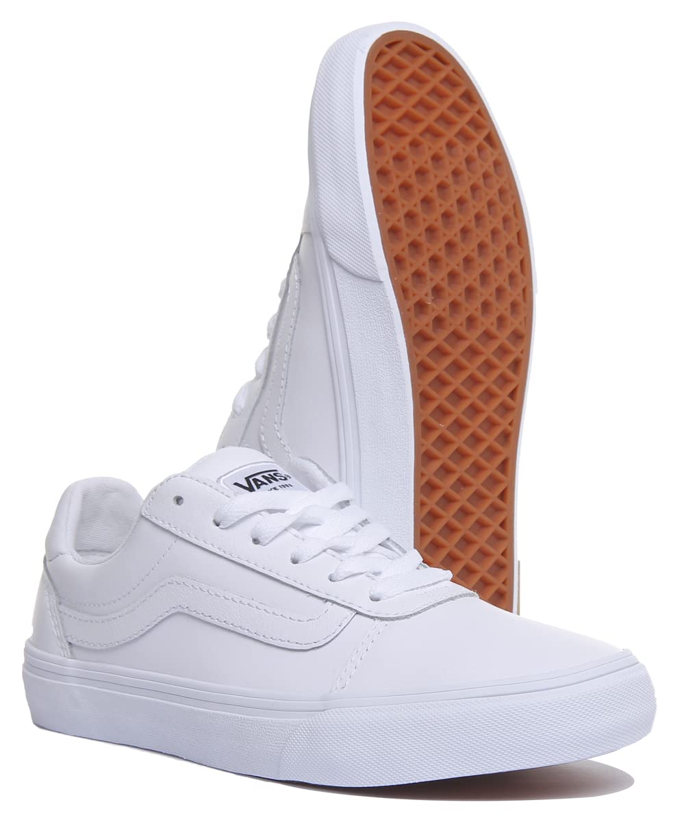 Vans Women's Ward Deluxe Sneaker, Tumble White White, 7
