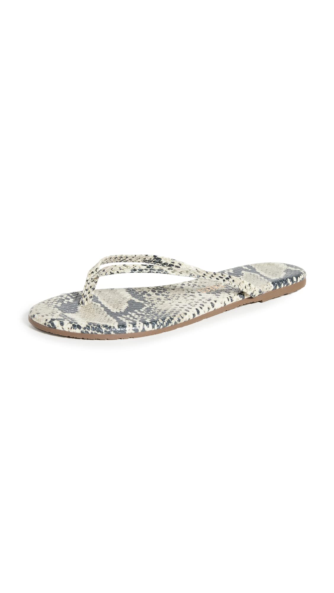 TKEES Women's Studio Exotic Flip Flops, Sandsnake, Print, Grey, 10 Medium US