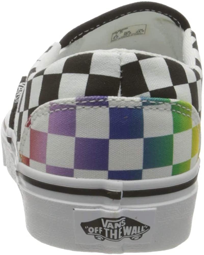 Vans Unisex-Child Classic Slip-on (Little Big Kid) (Rainbow Check (Blk/Wht), 1 Kids)