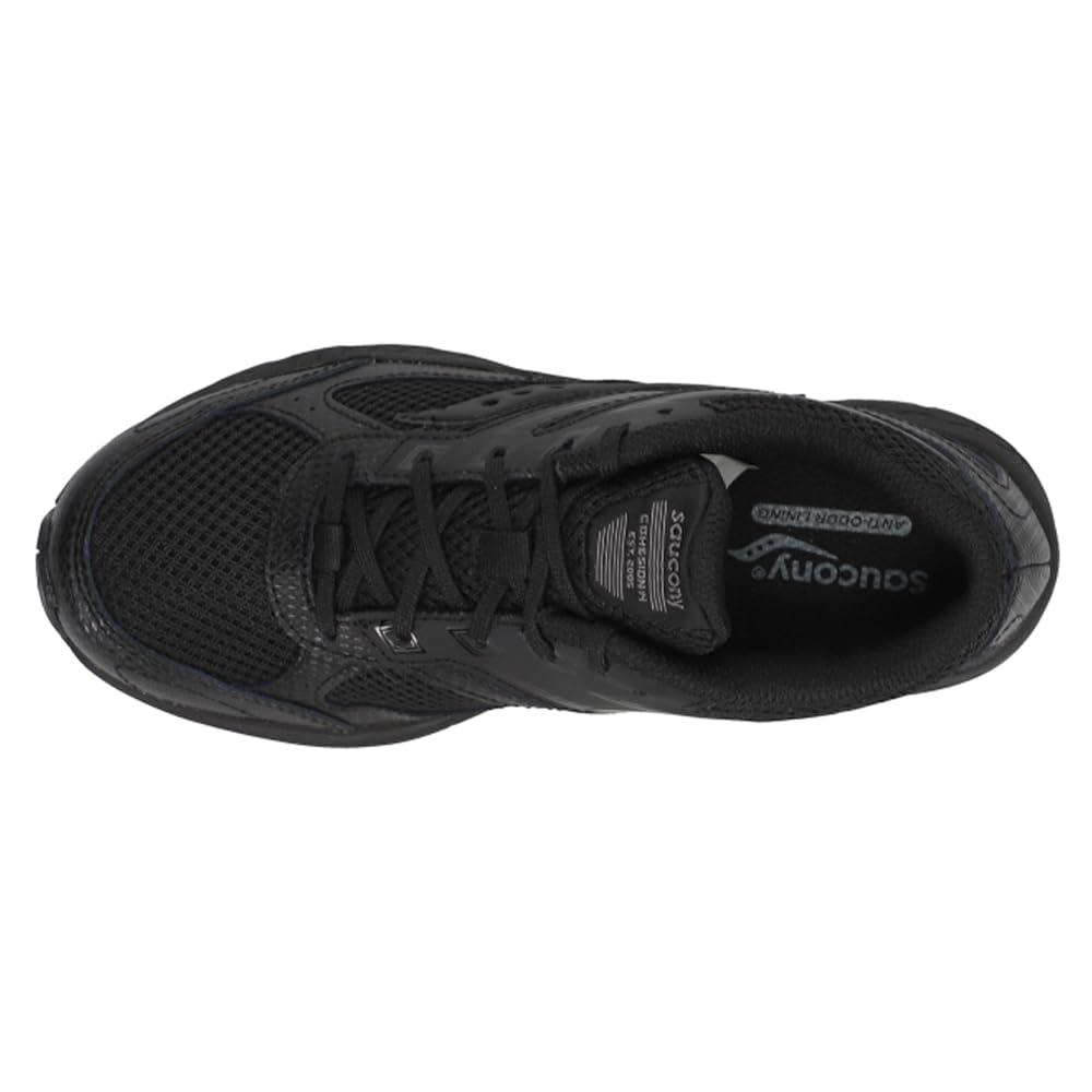 Saucony Cohesion 14 LACE to Toe Running Shoe, Black/Black, 6.5 Wide US Unisex Big_Kid
