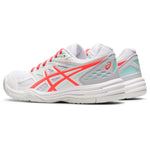 ASICS Women's Upcourt 4 Indoor Sport Shoes, 7, White/Sunrise RED