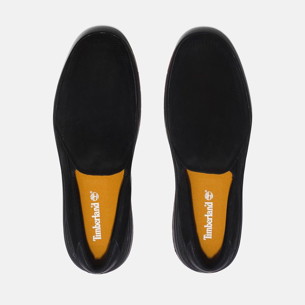 Timberland Maple Grove Leather Slip-On Shoes for Men - Textile Upper with Round Toe Design, Slip-On Style, Classy, and Chic Black Nubuck 11.5 D - Medium