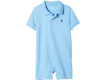 Polo Ralph Lauren Baby Boys Cotton Interlock Polo Shortall (Suffield Blue(4004)/Black, 9 Months)
