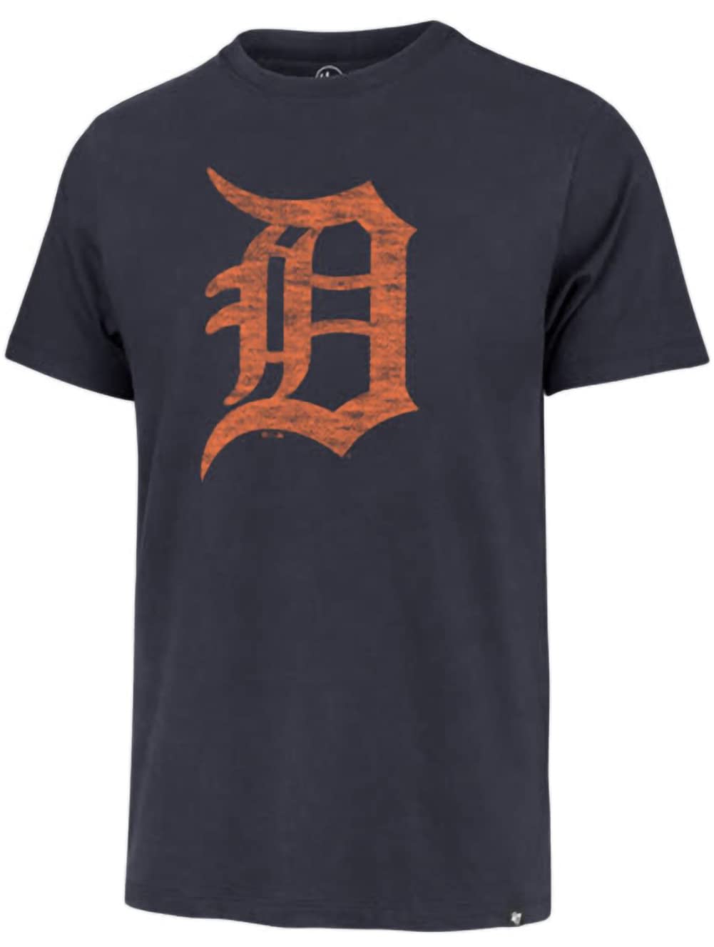 MLB Men's Distressed Imprint Match Team Color Primary Logo Word Mark T-Shirt (Detroit Tigers Navy, Large)