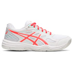 ASICS Women's Upcourt 4 Indoor Sport Shoes, 7, White/Sunrise RED