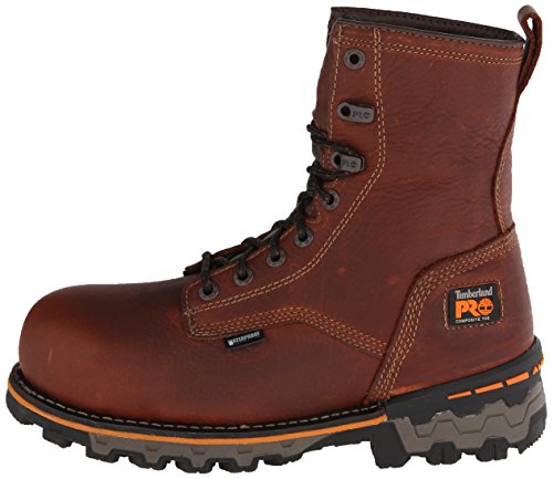 Timberland PRO Men's 8 Inch Boondock Composite Toe Waterproof Work and Hunt Boot, Brown Tumbled Leather, 11.5 W US