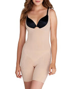 SPANX Assets Red Hot Label by Flat Out Flawless Firm Control Open-Bust Bodysuit Plus Size, 1X, Nude