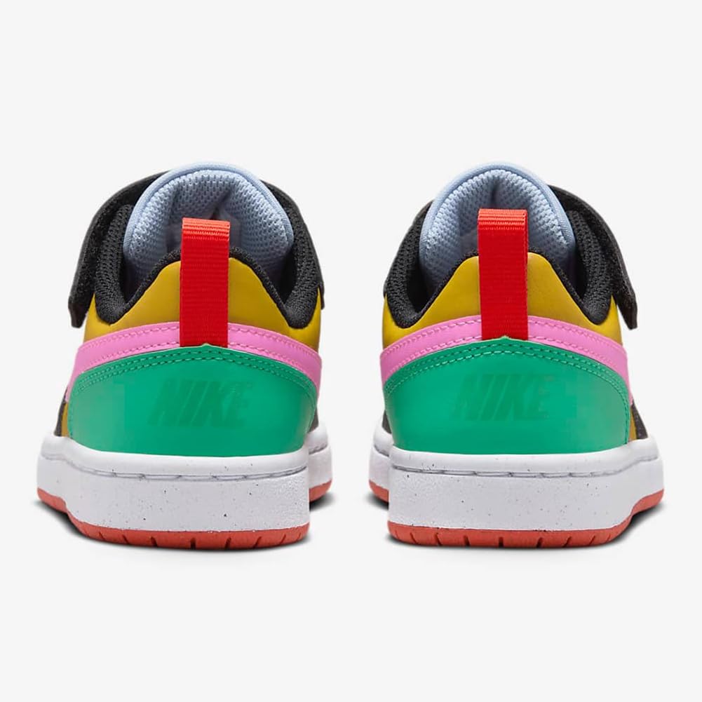 Nike Court Borough Low Recraft (DV5457-004, Black/Bronzine/Light Armory Blue/Playful Pink) Size 2.5