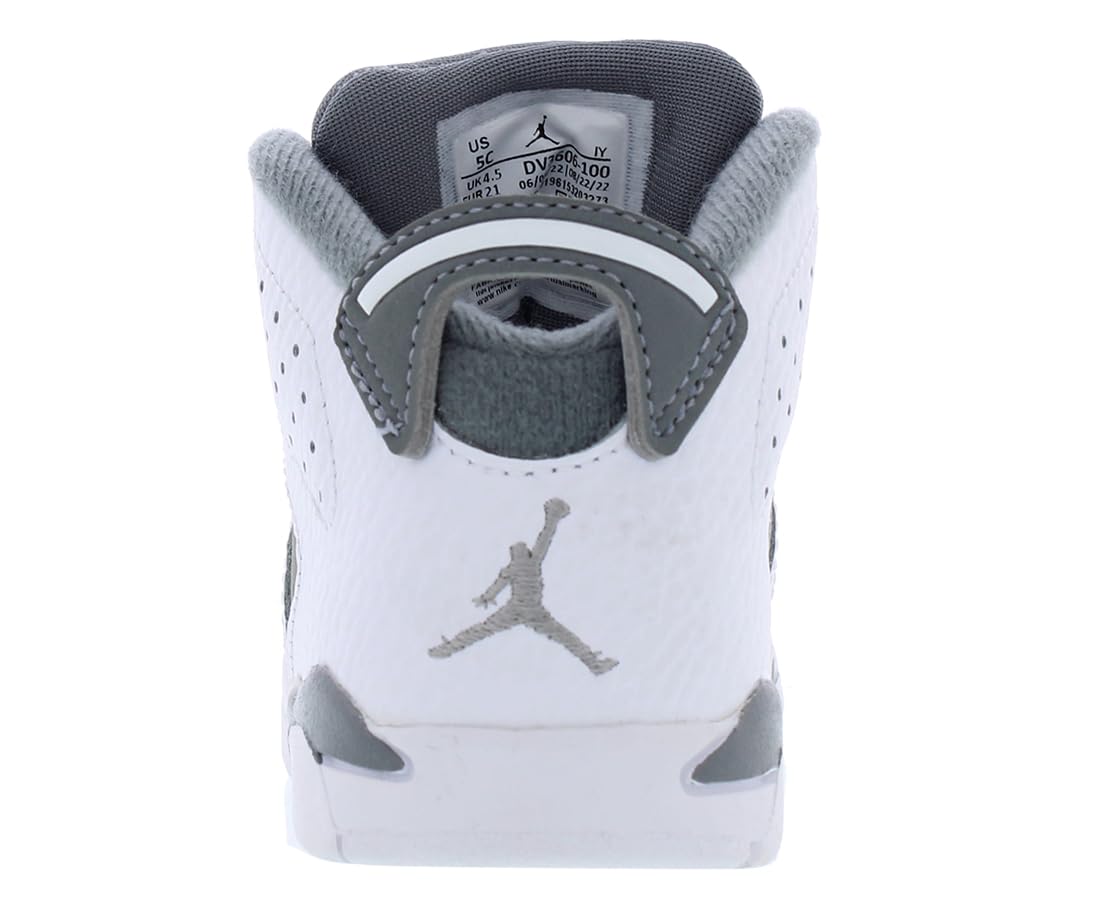 Jordan Baby Boy's 6 Retro (Infant/Toddler) White/Medium Grey/Cool Grey 9 Toddler M