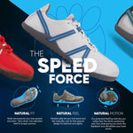 Xero Shoes Men's Speed Force Barefoot Running Shoes, Dawn Gray/Classic Blue, 13