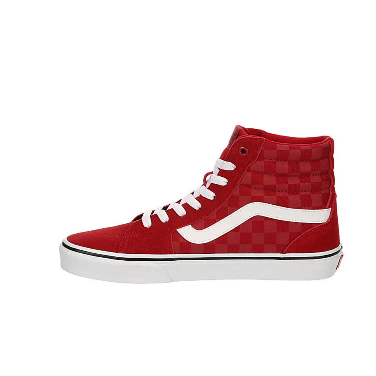 Vans Unisex Filmore Hightop Platform Sneaker - Tonal Checkerboard Red/White 9.5