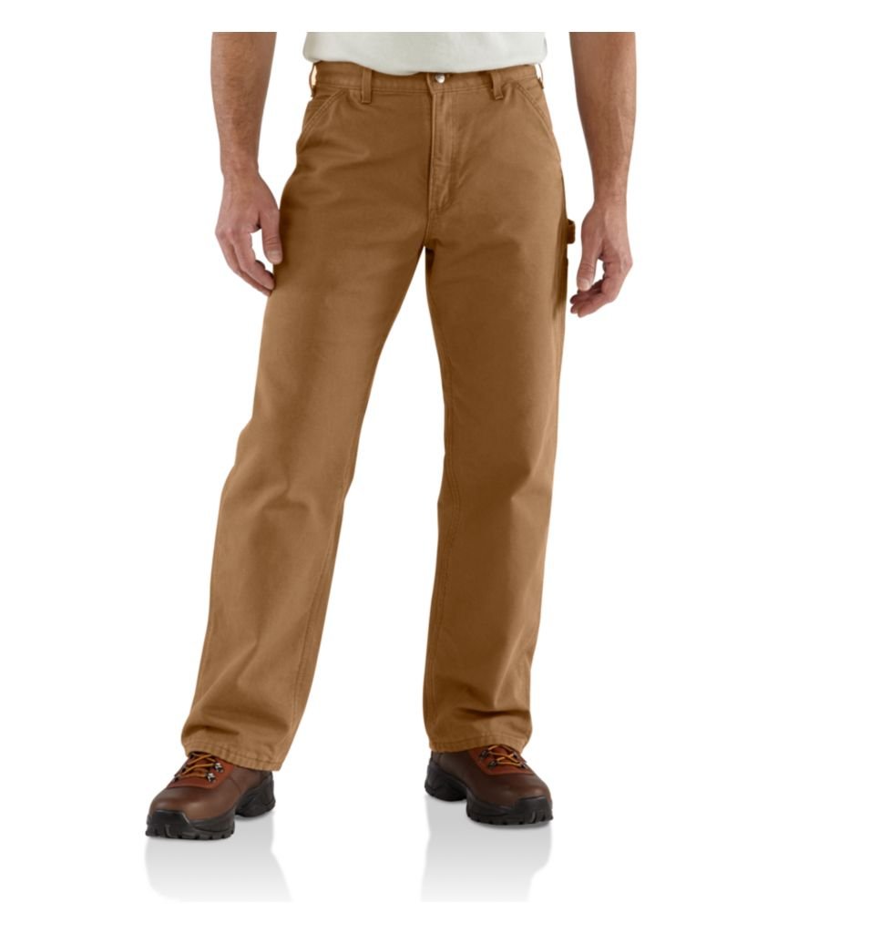 Carhartt Men's Loose Fit Washed Duck Flannel-Lined Utility Work Pant, Carhartt Brown, 40W x 30L