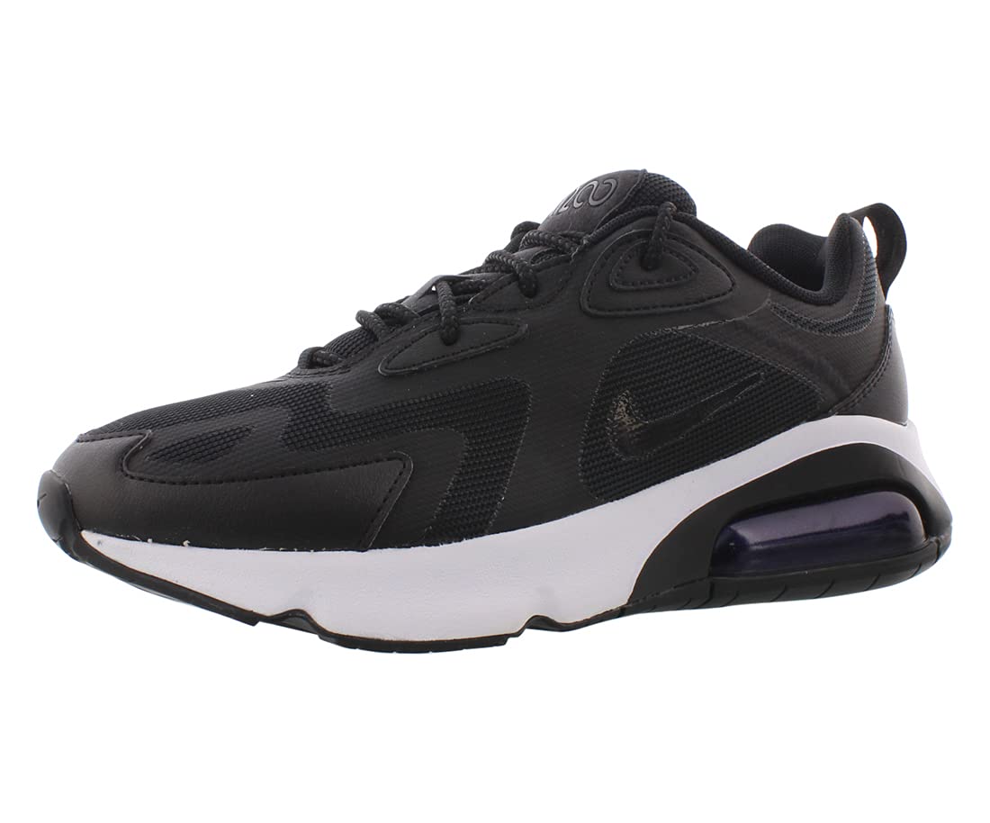 Nike Women's Air Max 200 Running Sneakers (Black/Black-White, Numeric_8)