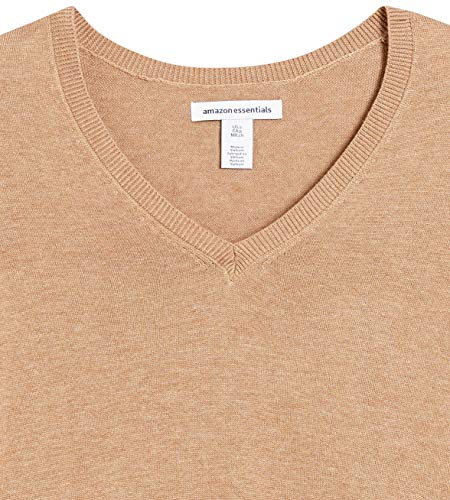 Amazon Essentials Women's Regular-Fit Lightweight Long-Sleeve V-Neck Sweater (Available in Plus Size), Camel Heather, 5X