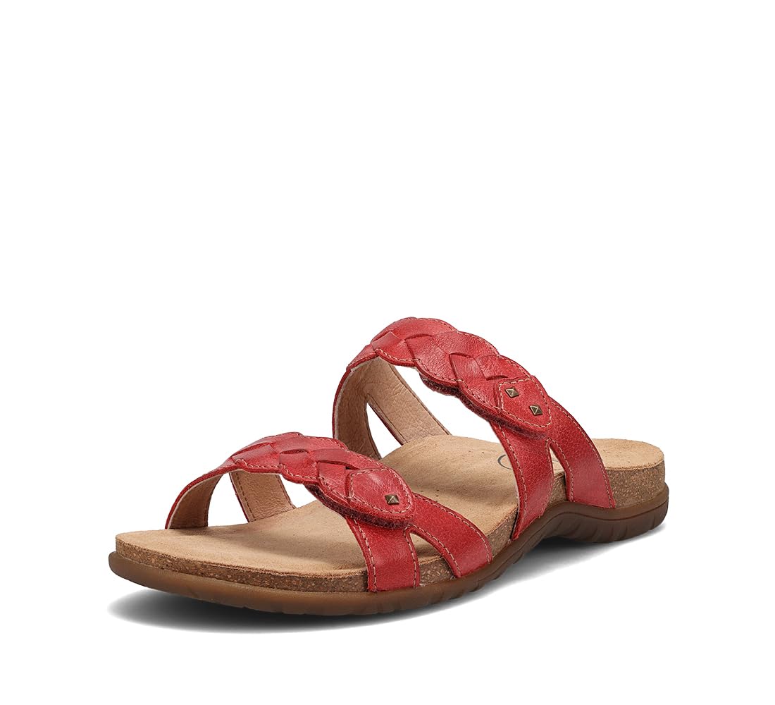 Taos Footwear Women's Braidie Sandal True Red 7 (M) US