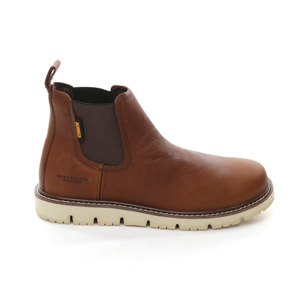 DEWALT Flex Albany 6" Men's Leather, Soft Toe, Non-Metallic, Water Resistant, Chelsea Work Boot, Nature, 13 Wide