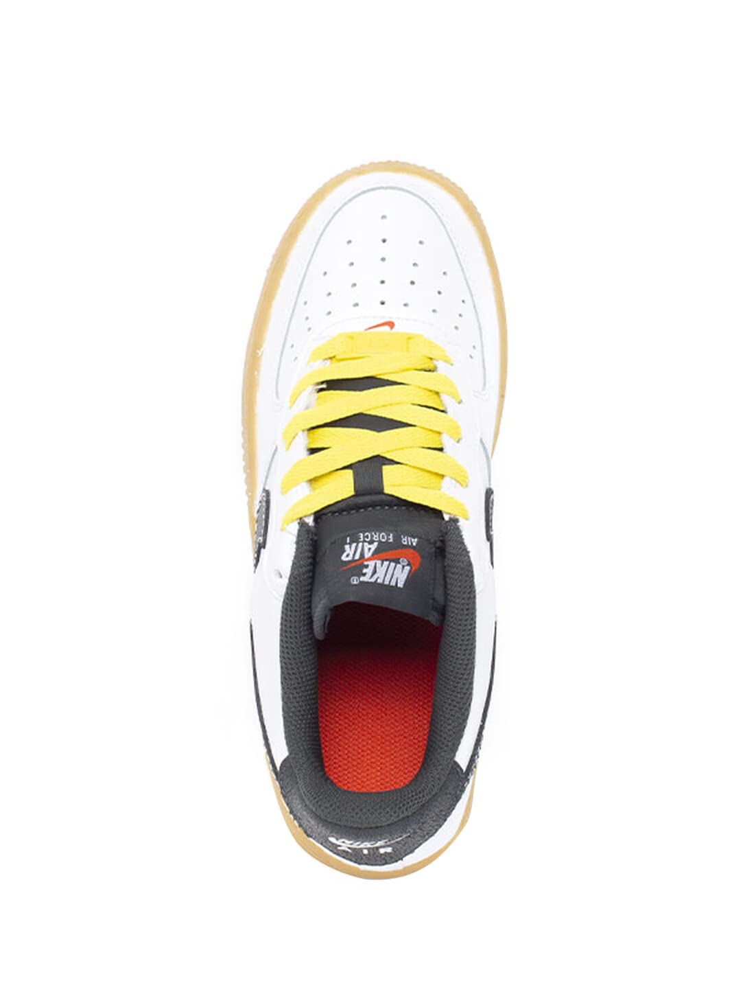 Nike Big Kid's Air Force 1 LV8 White/Anthracite-Yellow Strike (DO5854 100) - 4.5