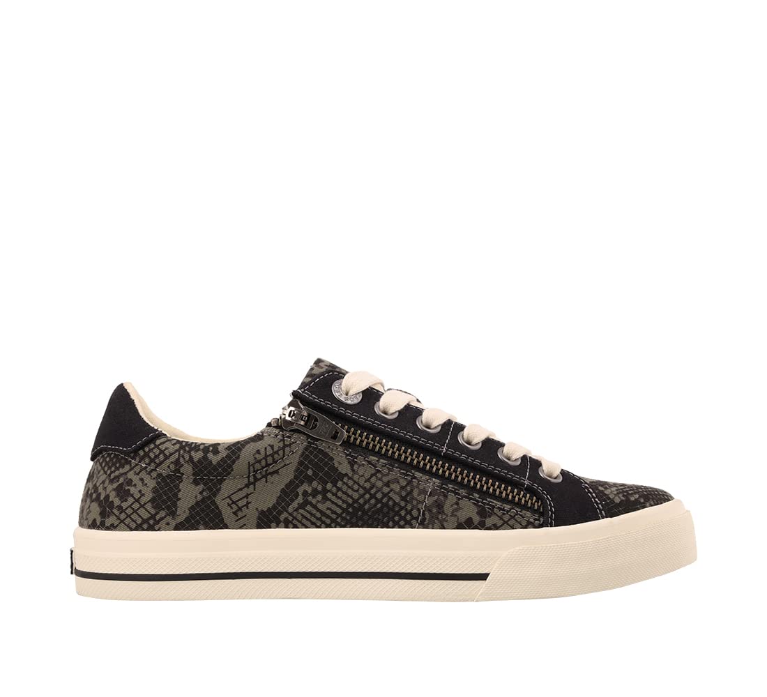 Taos Footwear Women's Shooting Star Sneaker 9 Olive Snake Multi