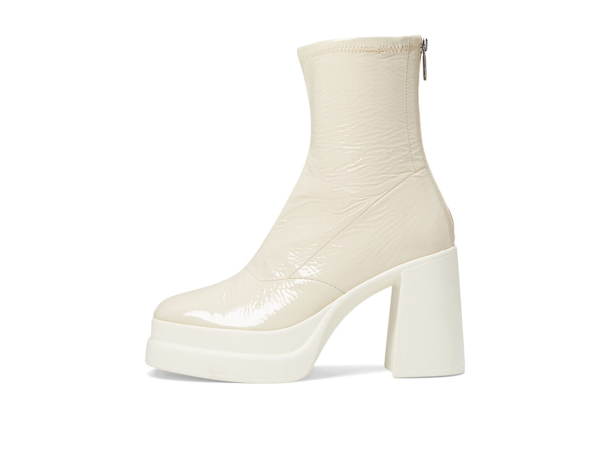 Free People Double Stack Platform Boot for Women - Squared Toe with High Block Heel, Chic and Fashionable Boots Bone Patent EU 38.5 (US Women's 8.5) M