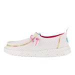 HEYDUDE Girl's Wendy Y Perf Neoprene White Size 12 | Youth's Shoes | Youth Slip-on Loafers | Comfortable & Light-Weight