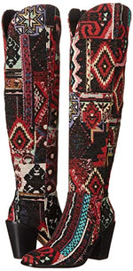 Jessica Simpson Women's Ravyn Knee Boot, Red Combo, 10