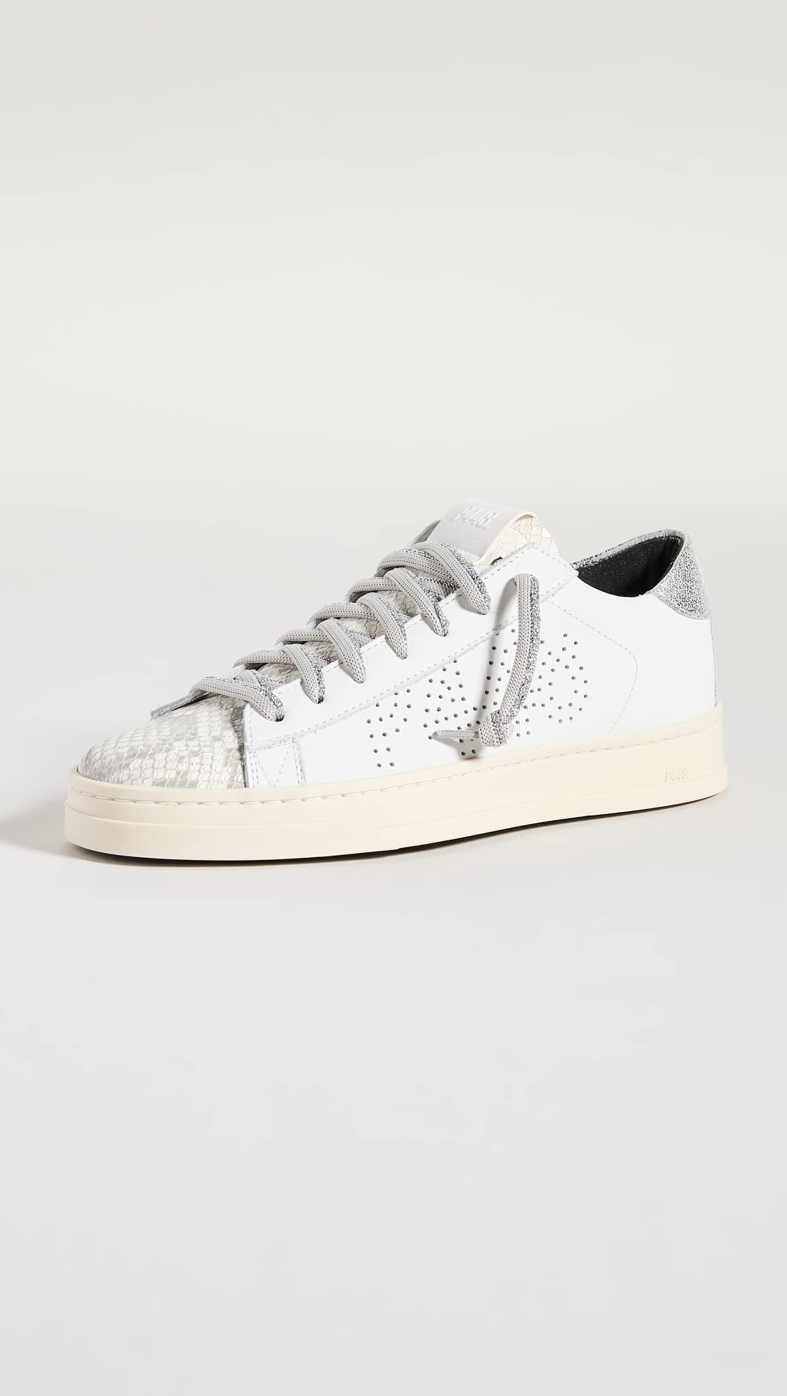 P448 Women's Jack Sneakers, Molly, Print, White, 5 Medium US