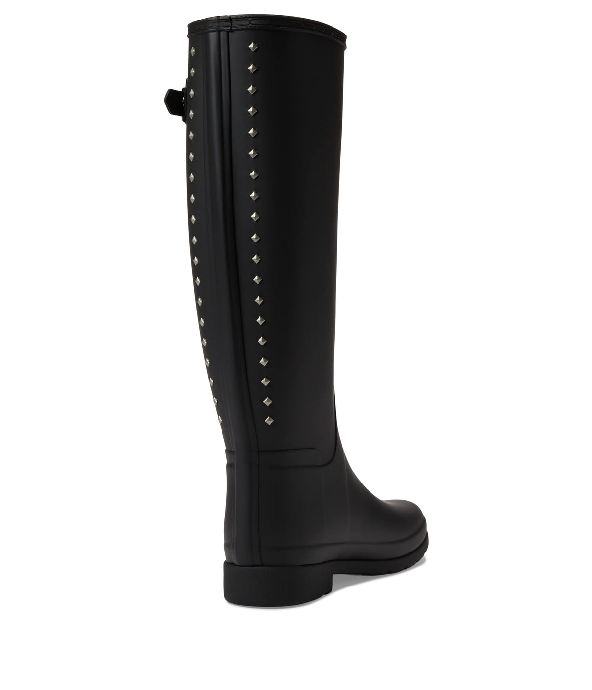 Hunter Refined Tall Studded Back Strap Boot Black 8 M