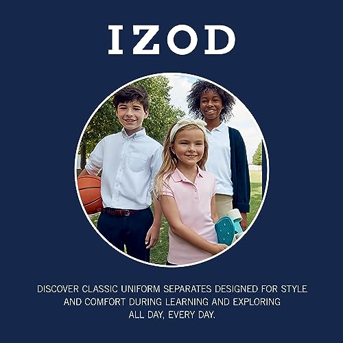 IZOD Girls' School Uniform Pull-on Scooter Skirt with Undershorts, Knit Waistband & Functional Pockets, Wrinkle Resistant, Navy, 16