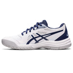 ASICS Women's Upcourt 5 Volleyball Shoes, 7, White/DEEP Ocean