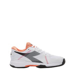 Diadora Trofeo W All Ground Pickleball Tennis Shoes (White/Black/Vermillion) (6.5)