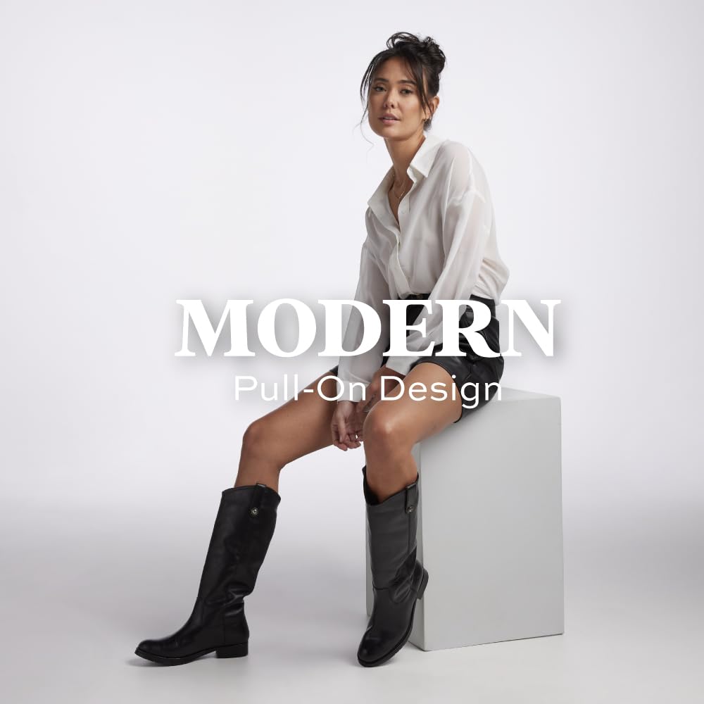 Frye Melissa Double Sole Button Lug Tall Riding Boots for Women - Leather Lined Classics with Modern Stacked Heel and Rugged Mini-Lug Traction Outsole, Bronze - 8M