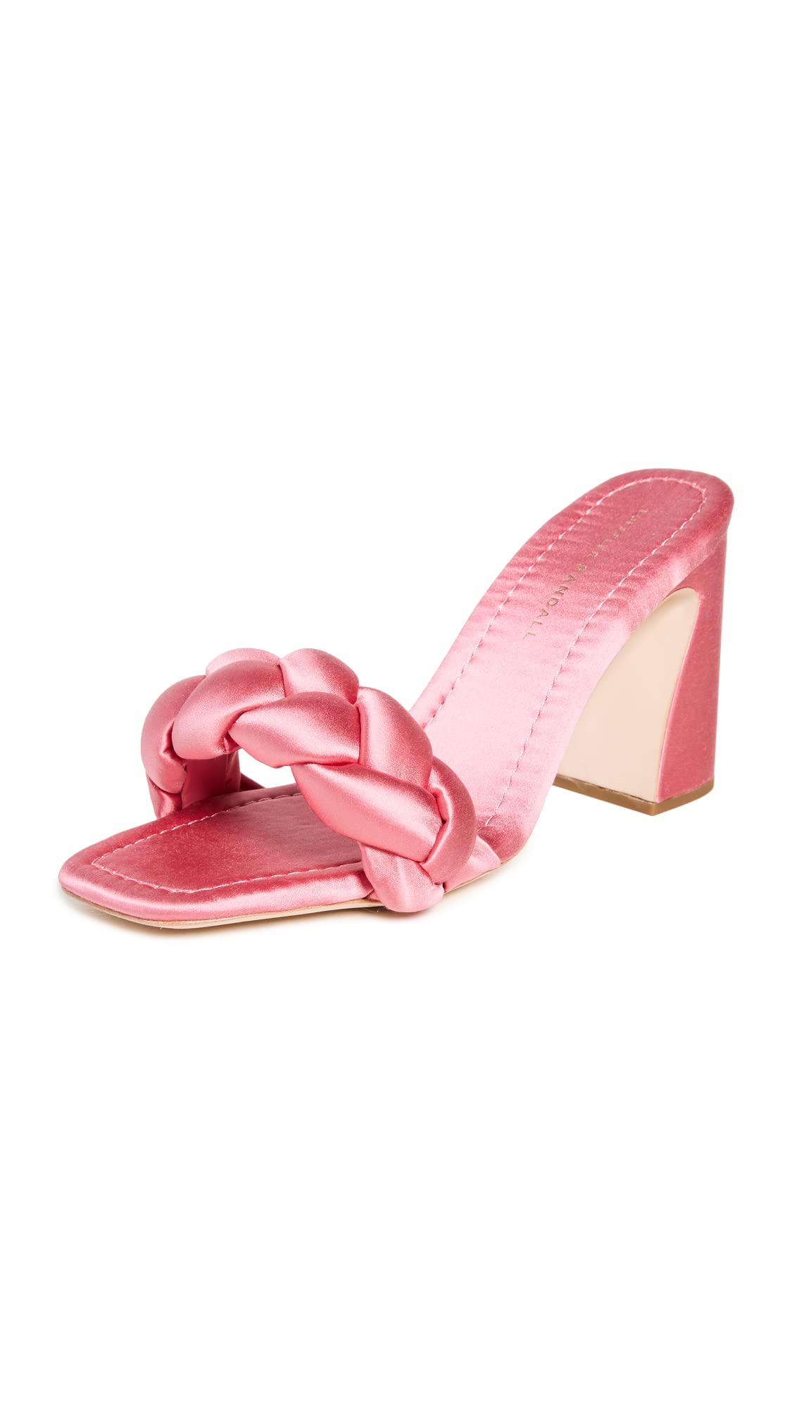 Loeffler Randall Women's Freya Curved Heel Mules with Braid, Bubblegum, Pink, 6.5 Medium US