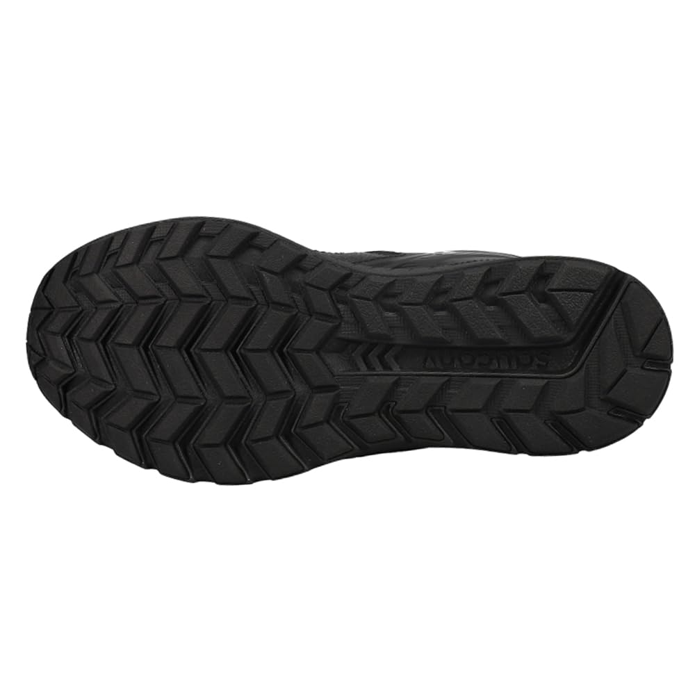 Saucony Cohesion 14 LACE to Toe Running Shoe, Black/Black, 4 Wide US Unisex Big_Kid