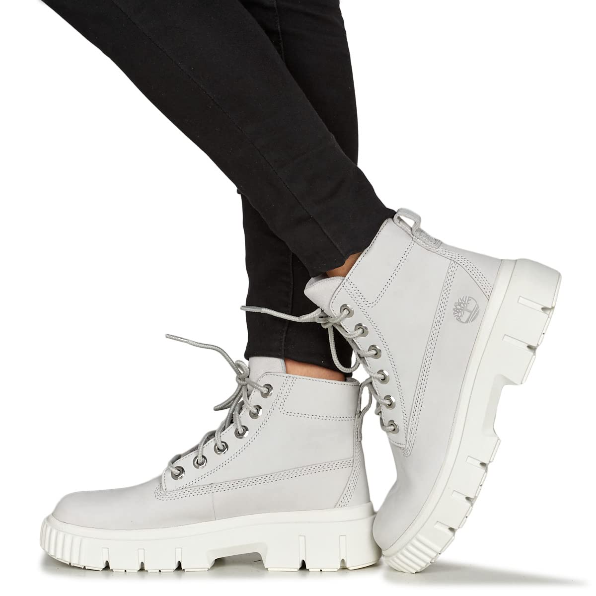 Timberland Women's Greyfield Leather Boot, Gray Violet, 8.5 Wide