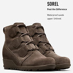 SOREL - Women's Evie Lace Waterproof Suede Ankle Bootie, Major, 8 M US