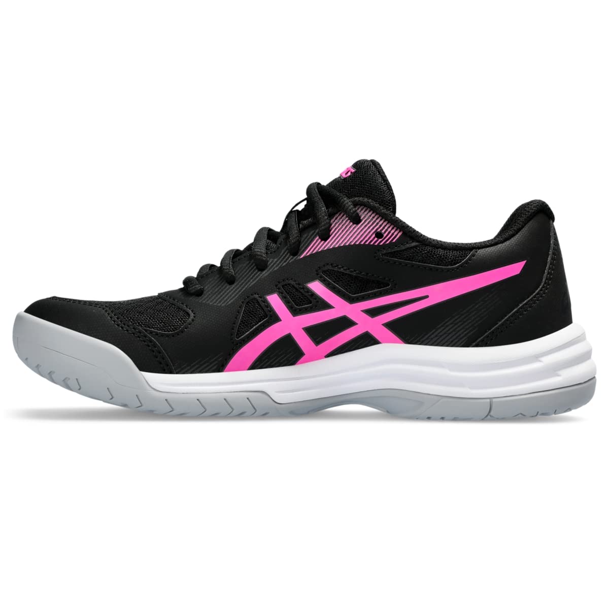 ASICS Women's Upcourt 5 Volleyball Shoes, 6, Black/HOT Pink