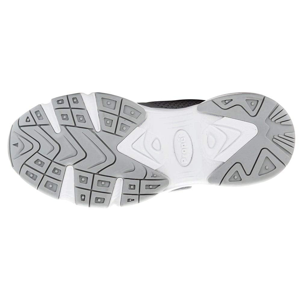 Propét Men's Stability X Strap Closure Shoes Extra Cushion Removable Insoles, Grey, 11 Narrow