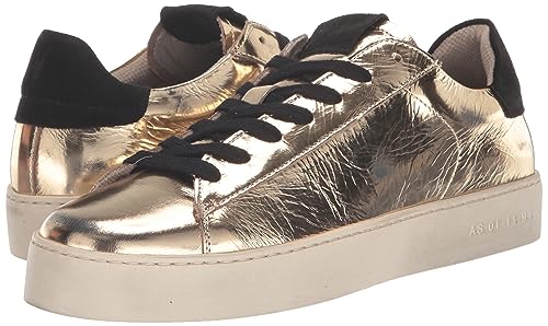 AllSaints Women's Shana Metallic Sneaker, Gold, 6