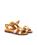 PIKOLINOS Flat Sandals Leather Algar for Woman Honey