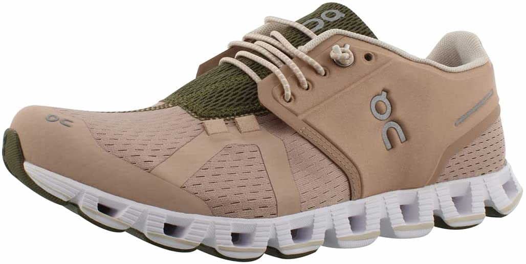 On Women's Cloud Sneakers, Rosebrown/Camo, Pink, 5.5 Medium US