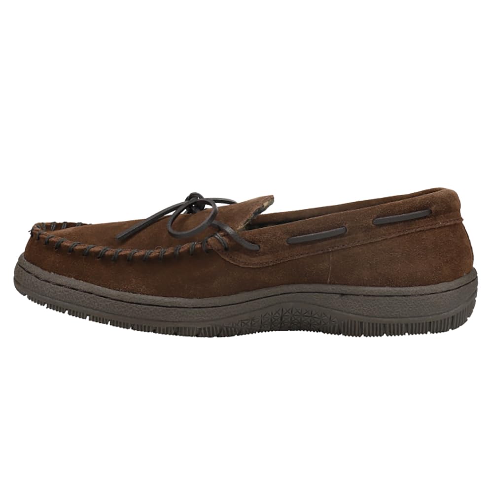 L.B. Evans mens Marion Moccassin slippers, Chocolate, 12 X-Wide US