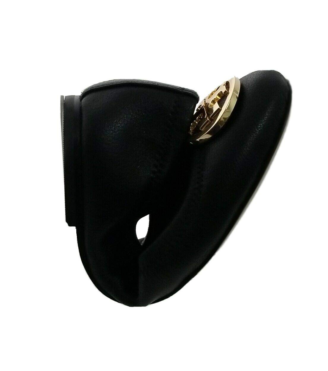 Tory Burch Benton 2 Travel Ballet in Nellie Nappa Leather (Perfect Black - Gold, Numeric_7_Point_5)