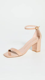 Stuart Weitzman Women's Nudistcurve 75 Block Sandals, Adobe, Tan, 6.5 Medium US