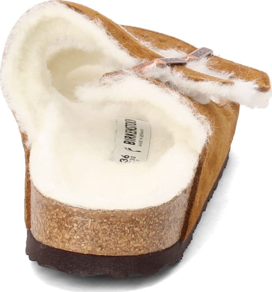 Birkenstock Women's Arizona Shearling Sandals, Mink, Tan, 10 Medium US