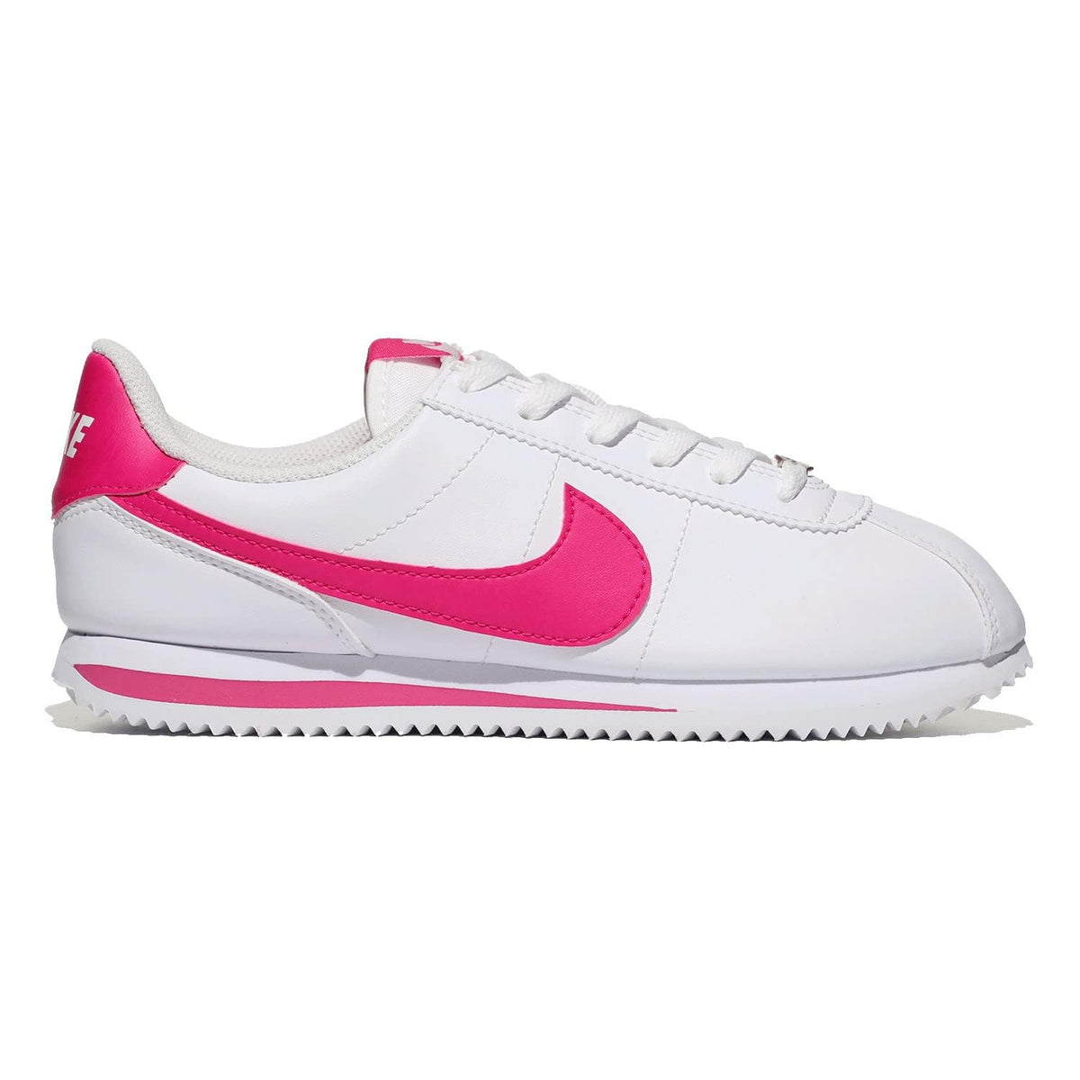 Nike Boy's Cortez Basic (Big Kid) White/Pink Prime 7 Big Kid M