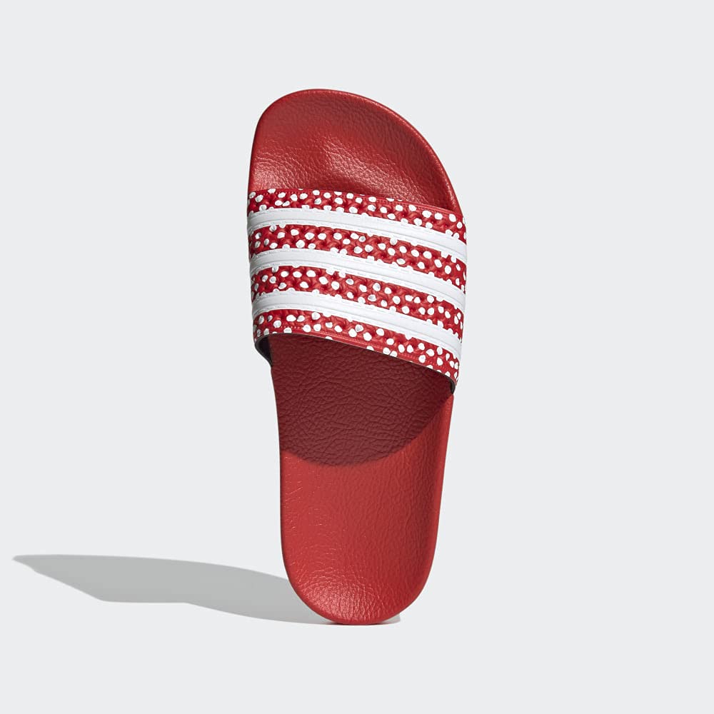 adidas Adilette Footwear White/Vivid Red/Footwear White 8 B (M)